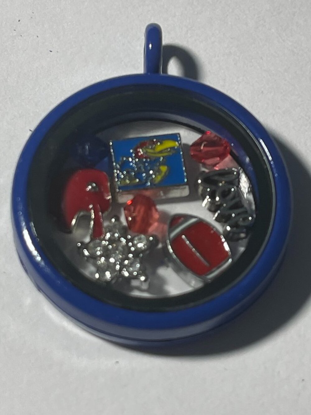 Kansas Jayhawks NCAA Memory Charm Locket w/ 22 IN chain NEW